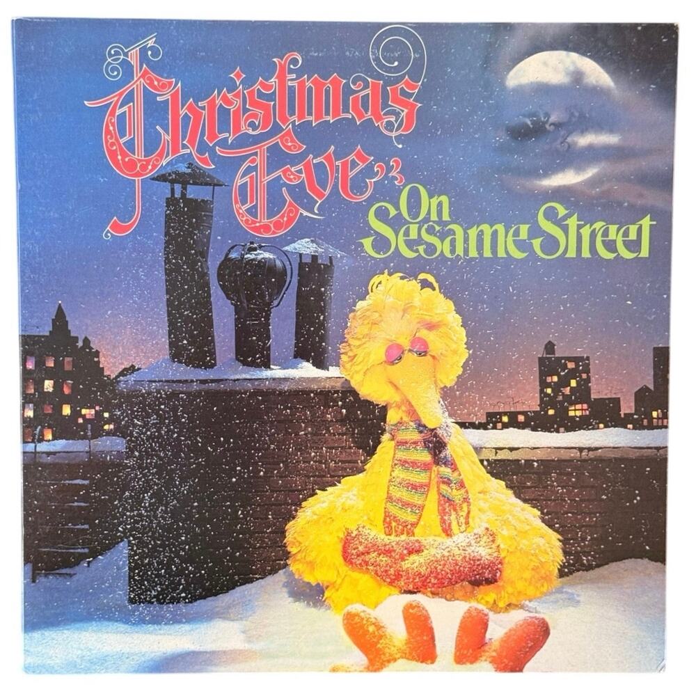 Vintage Christmas Eve On Sesame Street Vinyl LP Big Bird 1980 Holiday Album